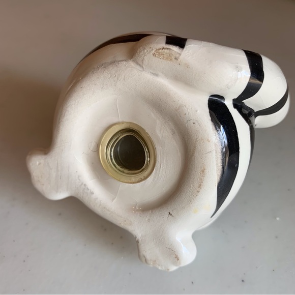 Pier 1- Fat Cat Sugar Creamer Salt Pepper Black & White Striped Cats 4 Piece - Picture 10 of 14